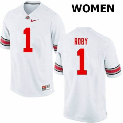 NCAA Ohio State Buckeyes Women's #1 Bradley Roby White Nike Football College Jersey LLC5045HS